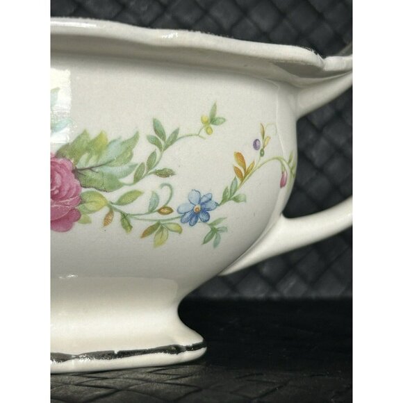 Carrollton Pottery Co. Antique Gravy Boat c1903-1937 Unique Flowers On Handle - Picture 11 of 15